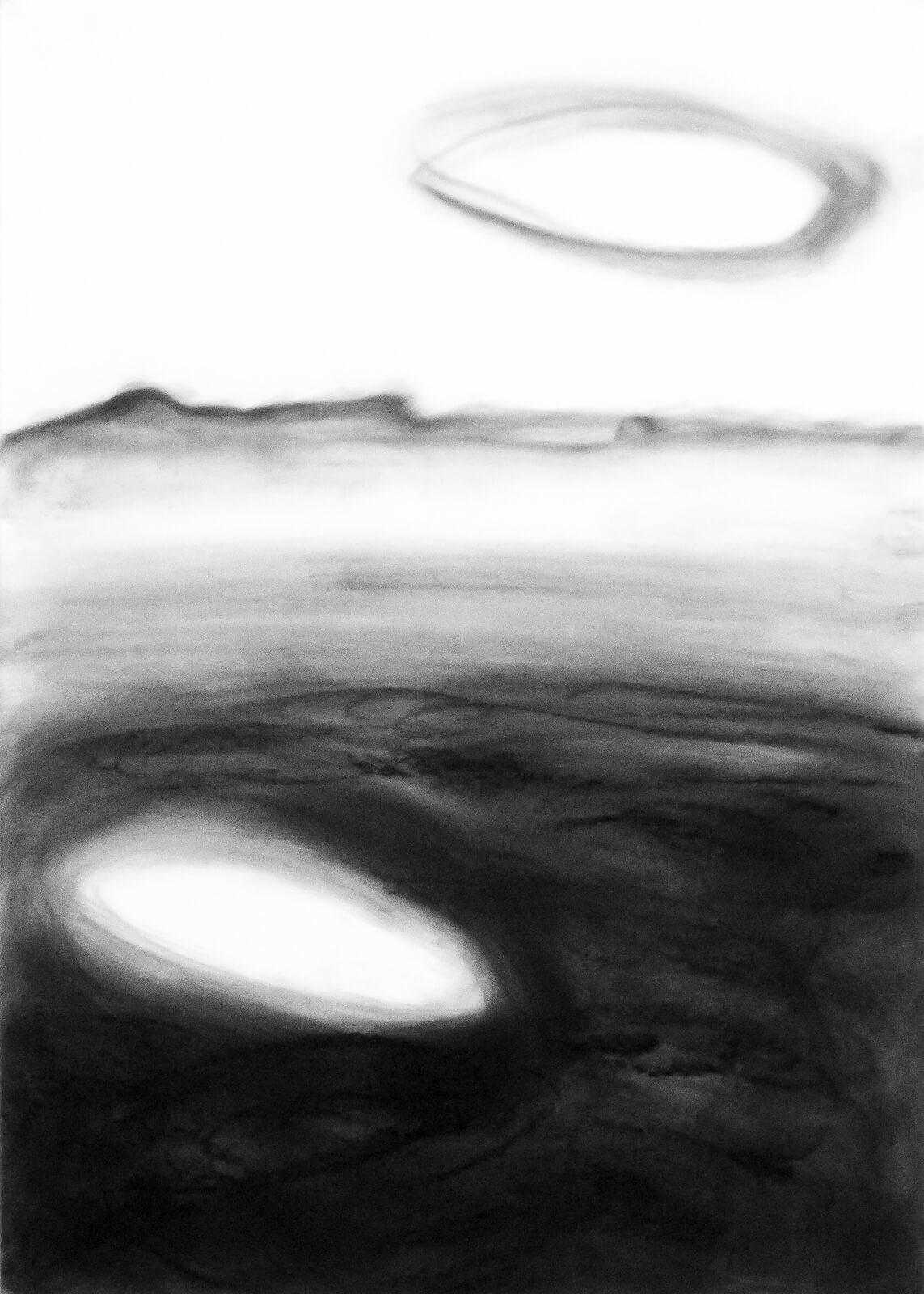 Axis Mundi 2:7, charcoal on paper, 60 x 40 cm