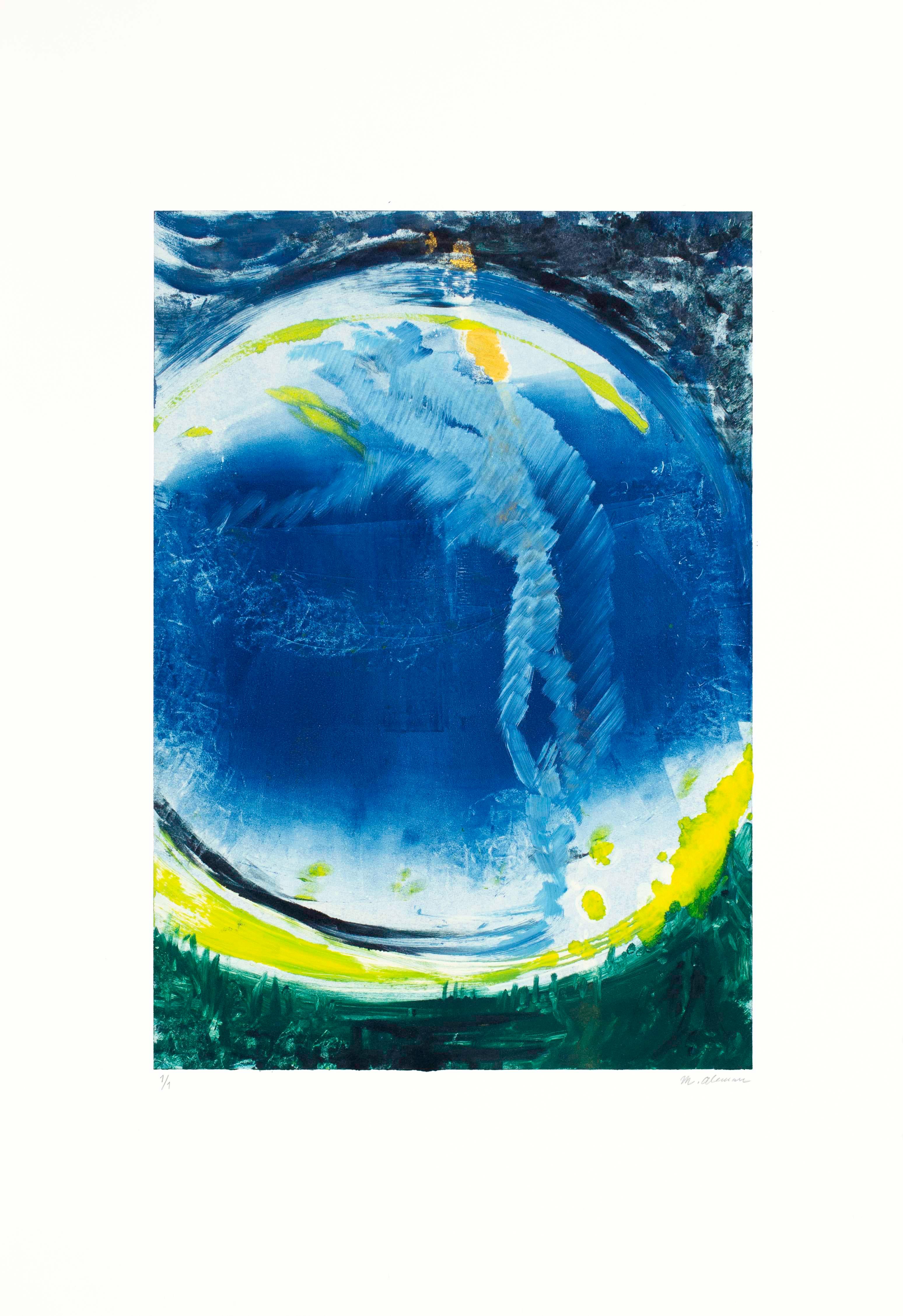 Jordens Rund, monotype, 50 x 35 cm